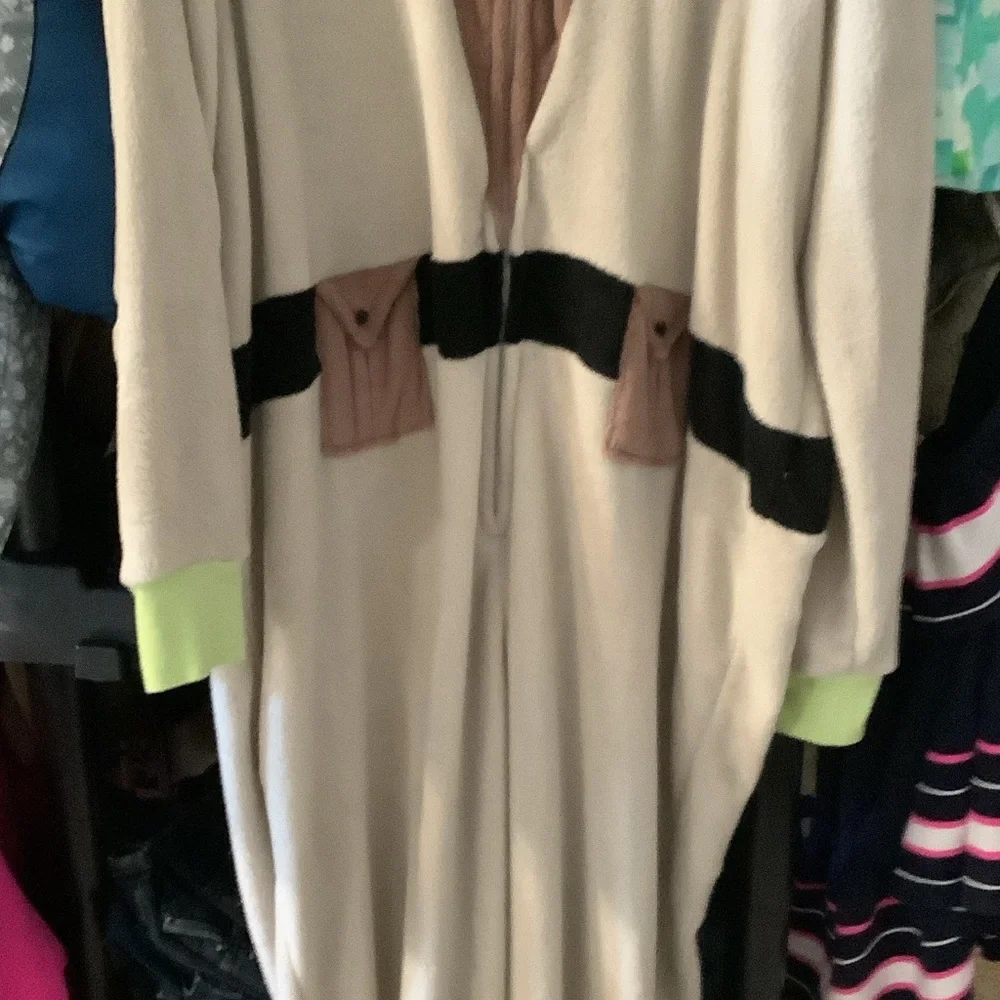 Star Wars Green and White Fleece‎ Onesie, Yoda, pajamas, XL